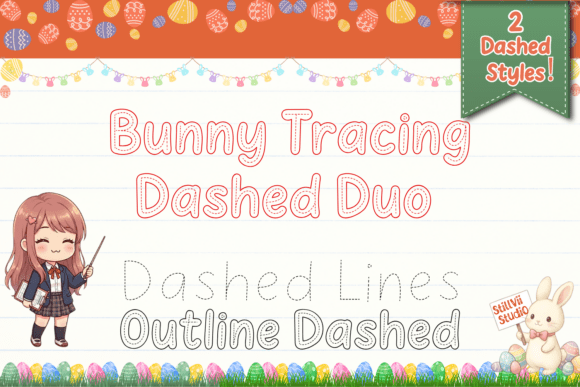Bunny Tracing Dashed Duo: A Fun Font for Little Learners