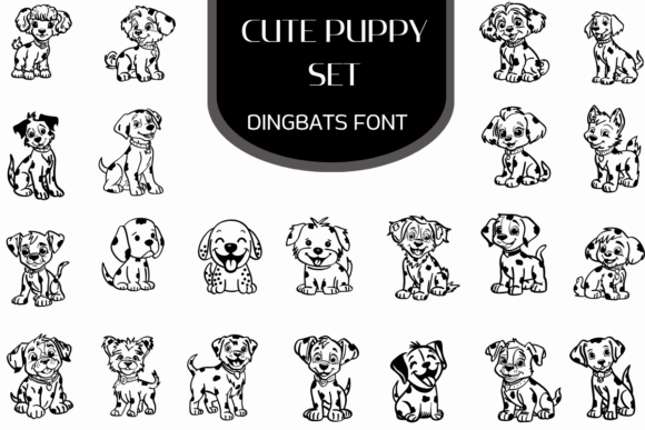 Cute Puppy Set: A Dingbats Font for Instant Storytelling